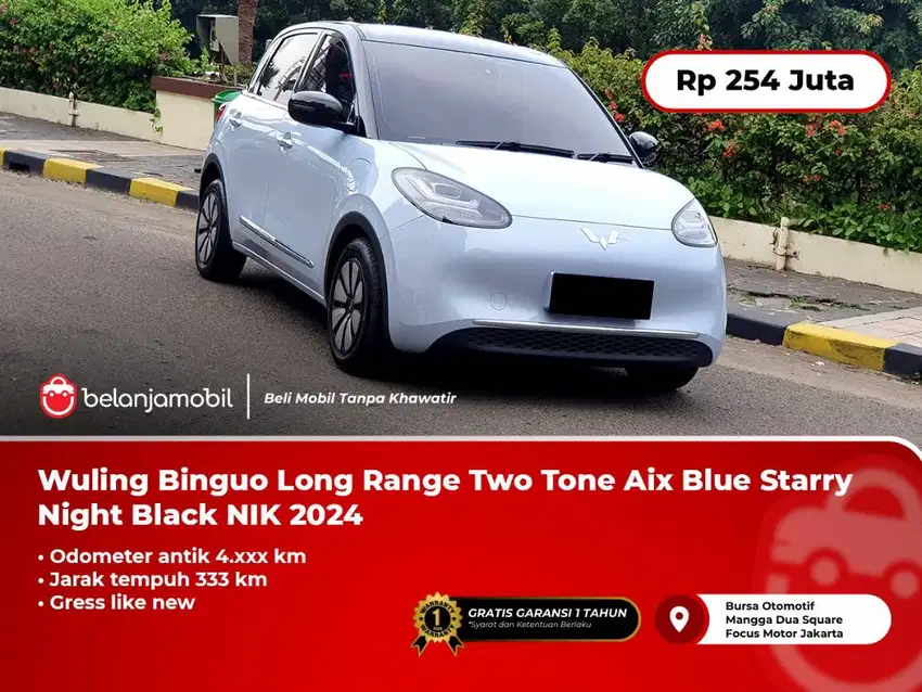 [ LOW KM 4RB ] Wuling Binguo Long Range Two Tone Aix Blue 2024/2025