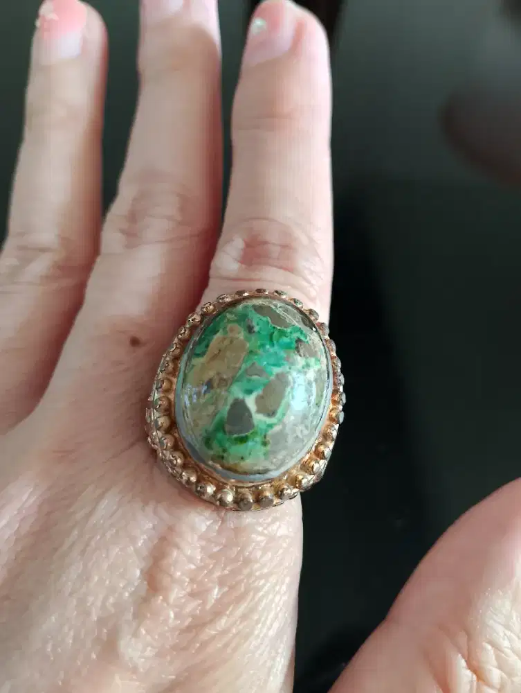 Cincin akik natural pirus Persia iran hijau