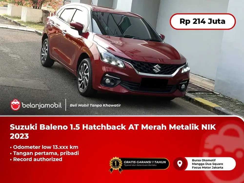 [ LOW KM ] Suzuki Baleno 1.5 Hatchback HB AT Merah Metalik 2023/2024