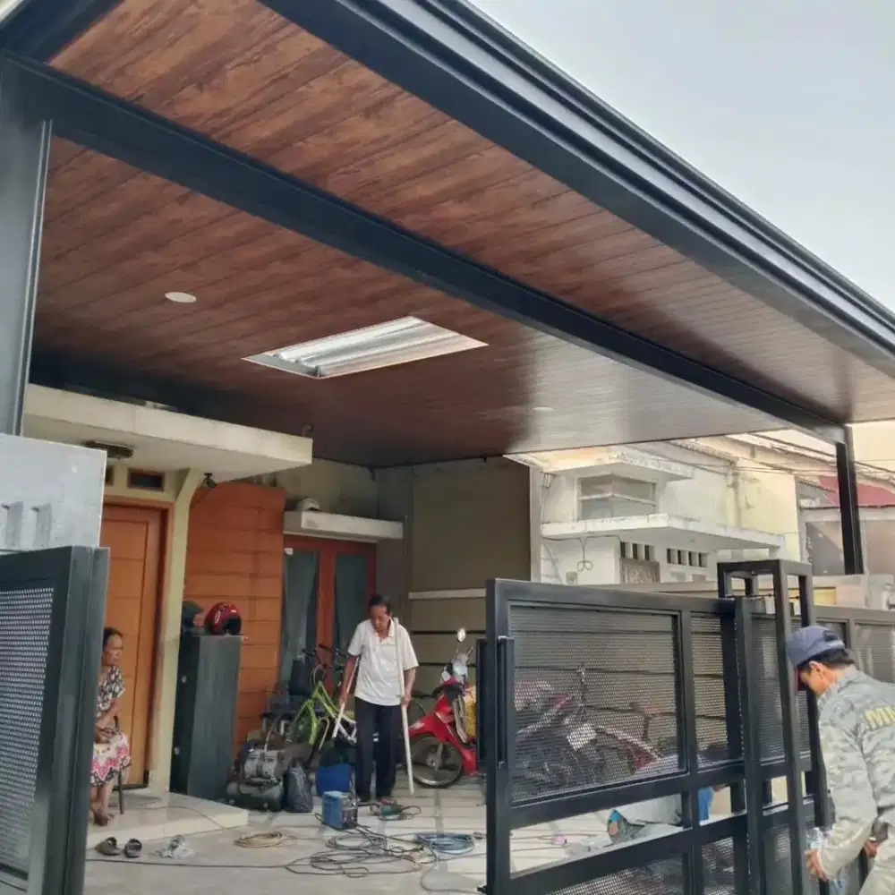 design taman dan area outdor dgn kanopi minimalis plus plafon pvc