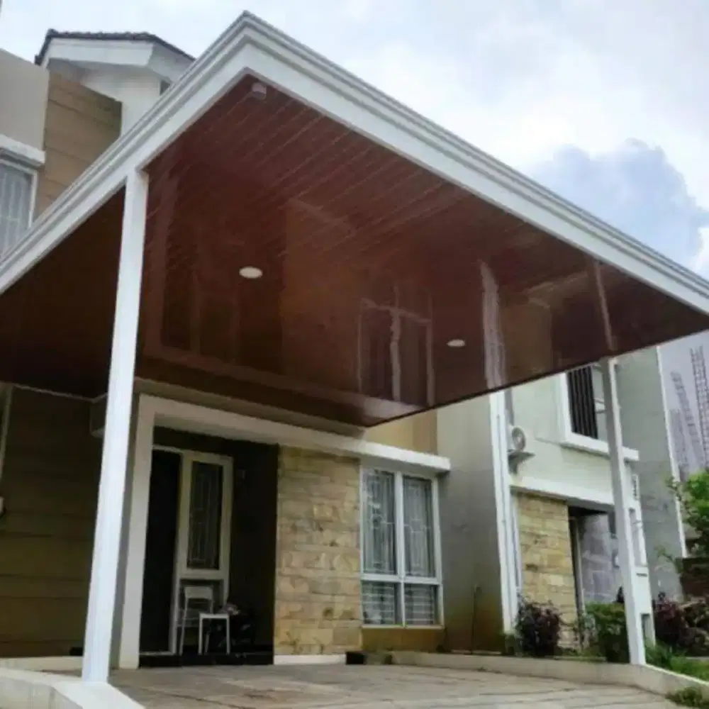 design taman dan area outdor dgn kanopi minimalis plus plafon pvc