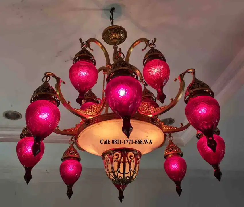 Lampu kristal jumbo warna merah