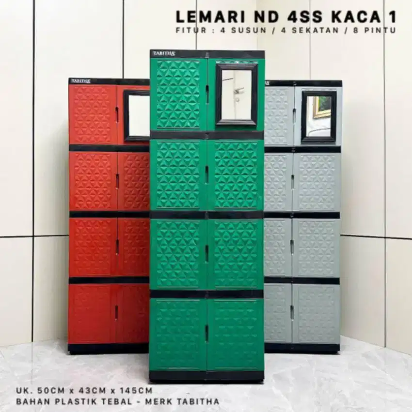Lemari kaca 4 susun tabitha