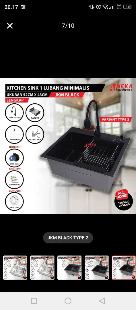 Handmade kitchen sink