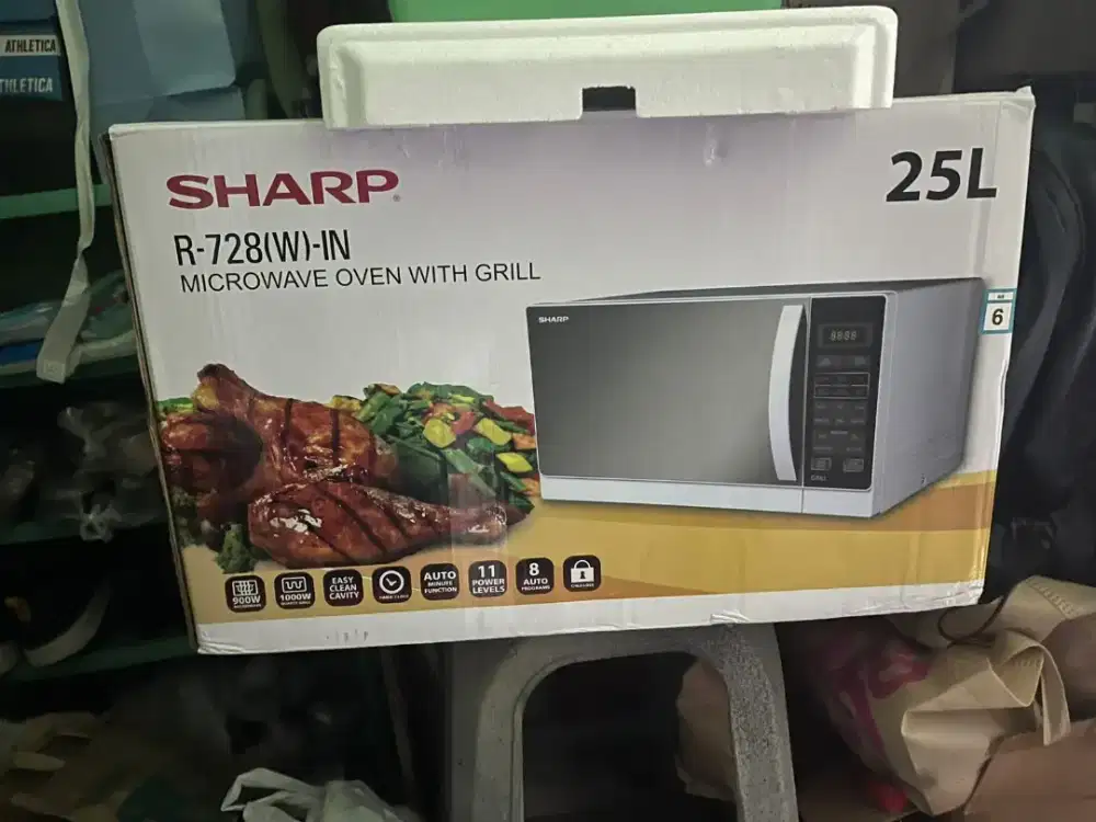 MICROWAVE OVEN SHARP R728 W GRILL 25 LITER OPEN SEGEL