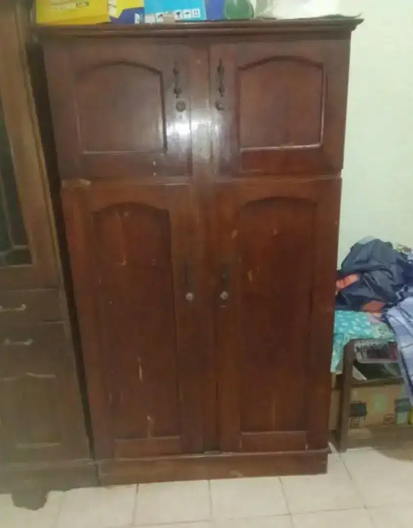 Lemari 2 pintu kayu jati