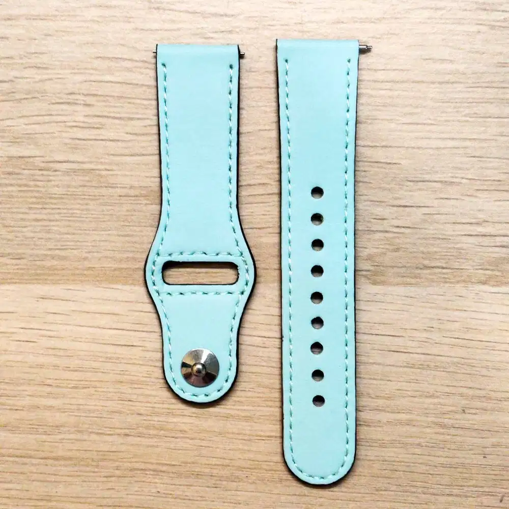 Strap Tali Jam Leather Loop Watch Band Biru Sky Blue Quick Release
