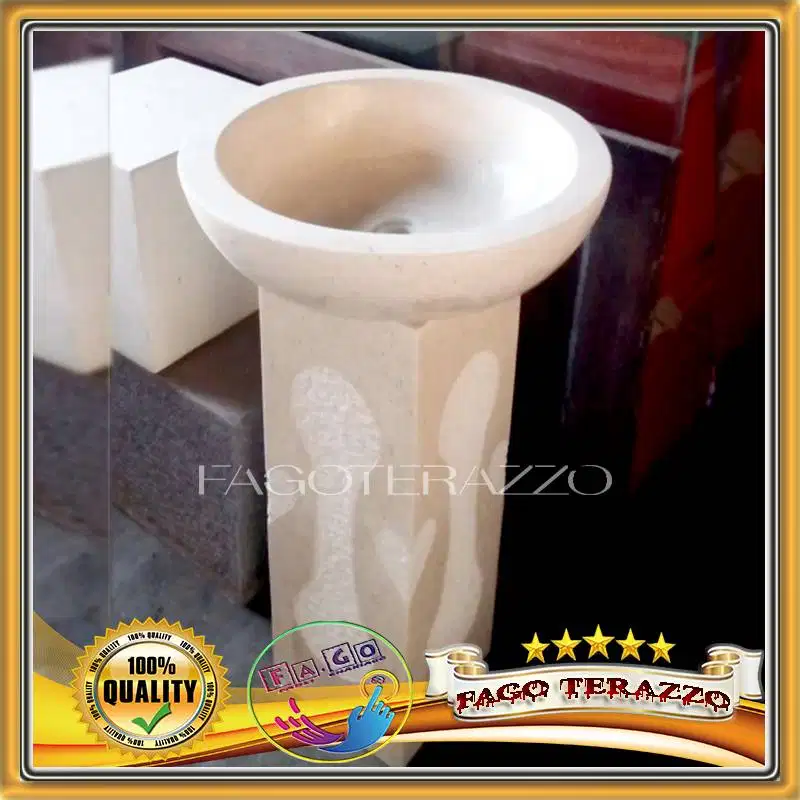 Wastafel Cuci Tangan Terasso Warna Hitam Batu Alam