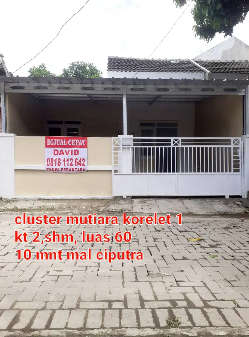 Dijual cluster mutiara korelet 1 dekat citra raya