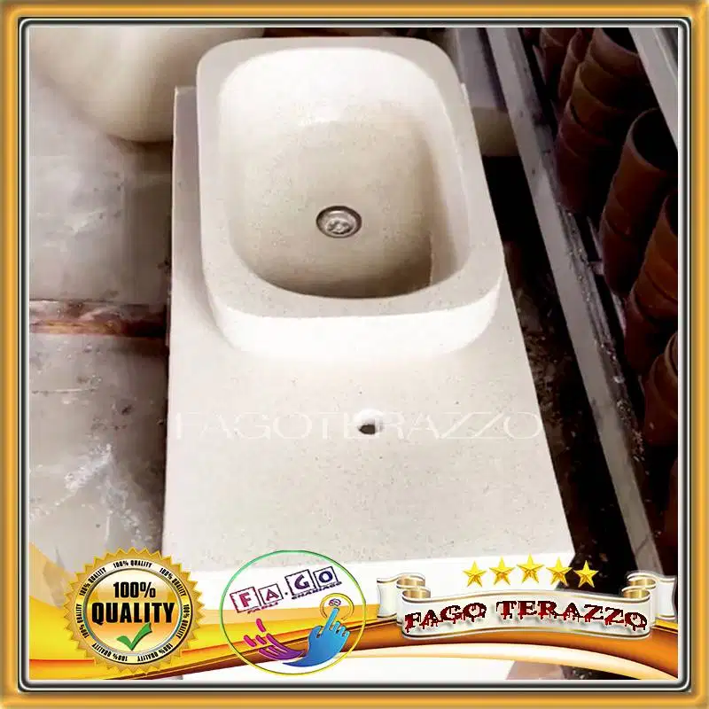 Wastafel Cuci Tangan Teraso Washtafel Set Portable 50x50x100cm