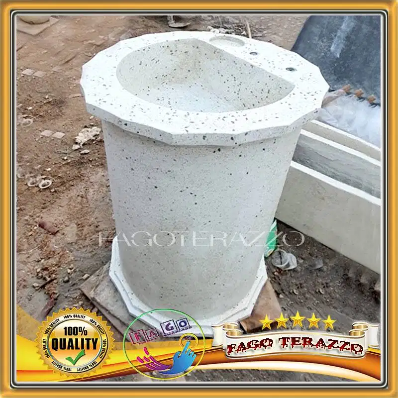 Wastafel Cuci Tangan Terazzo Wastafel Silinder Custom ini