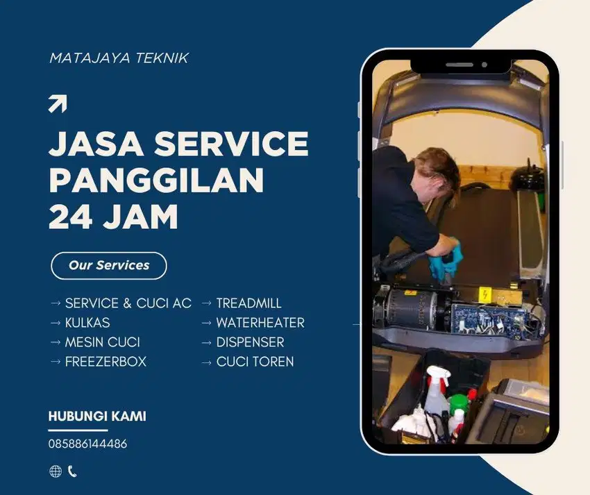 Jasa Service AC,Treadmill,pompa air,Kompor Tanam, MesinCuci, 24Jam SDA