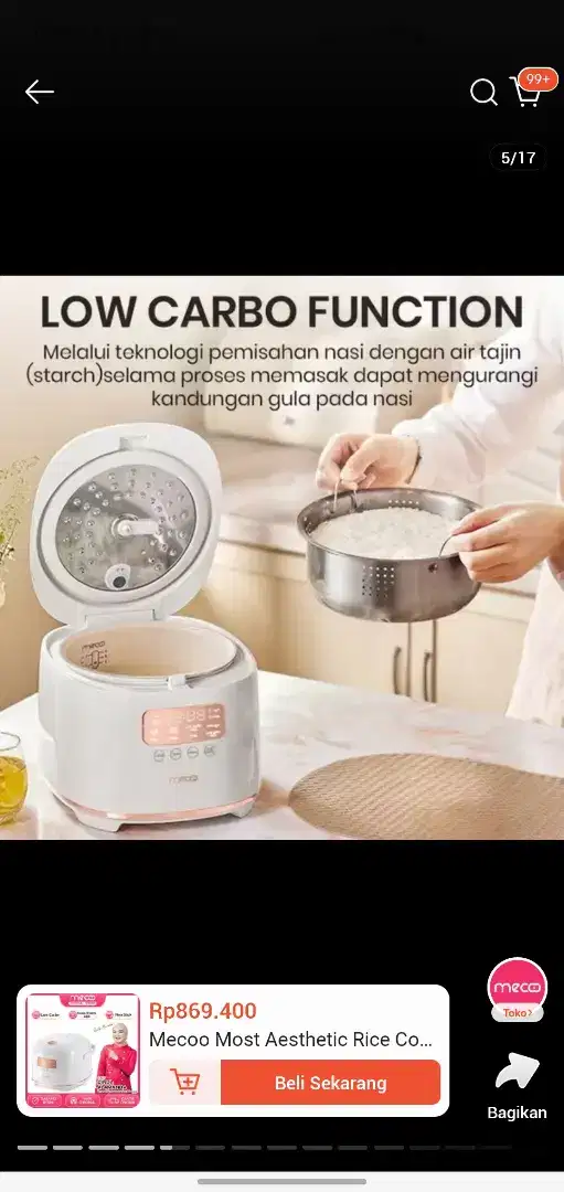 Rice cooker mecco low carbo