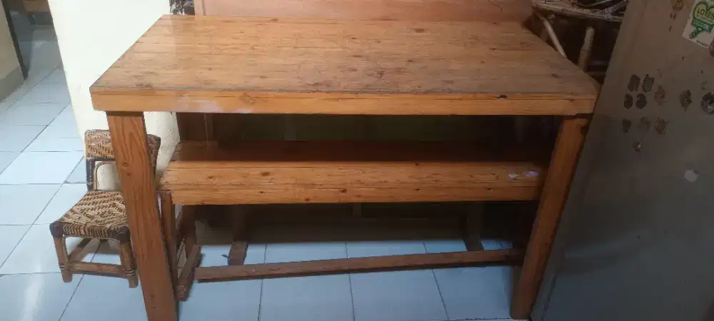 Meja dan kursi panjang jual apa adanya