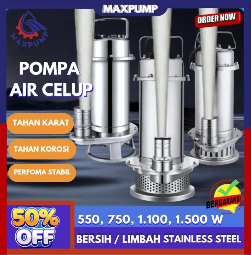 Pompa Celup Air Kotor Stainless 2inch 1inch 1.5inch Sewage Pump