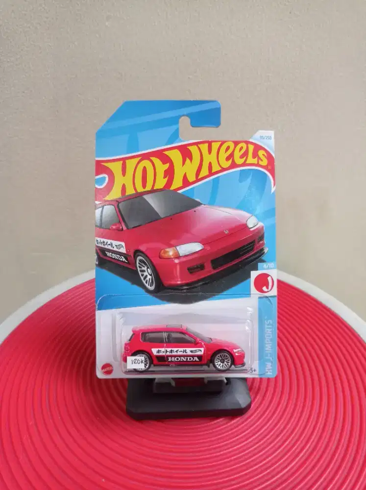 Hotwheels j-import Honda civic estilo (EG) merah