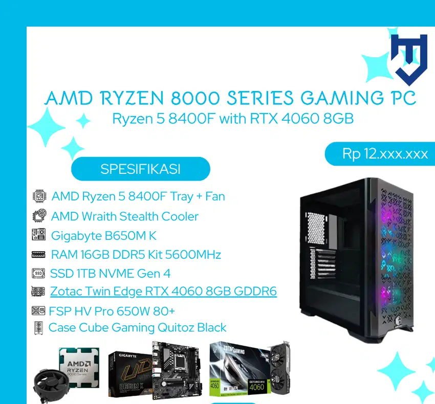 PC GAMING EDITING AMD Ryzen 5 8400F with RTX 4060 8GB GDDR6