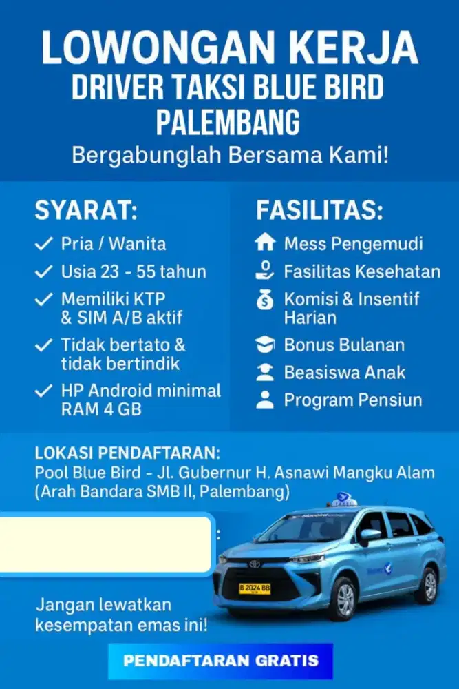 LOWONGAN KERJA DRIVER