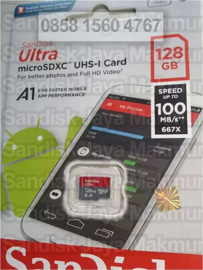 Memori MicroSD Sandisk A1 - 128 Gb Original - Bergaransi - Micro-SD