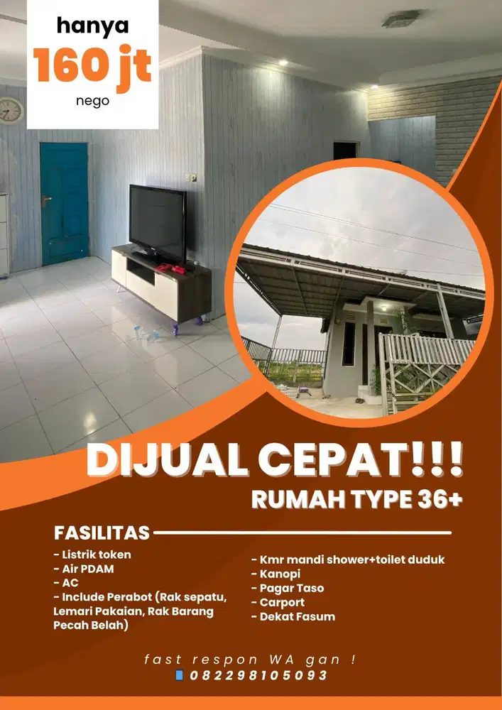 (JARANG ADA) DIJUAL MURAH RUMAH SIAP HUNI