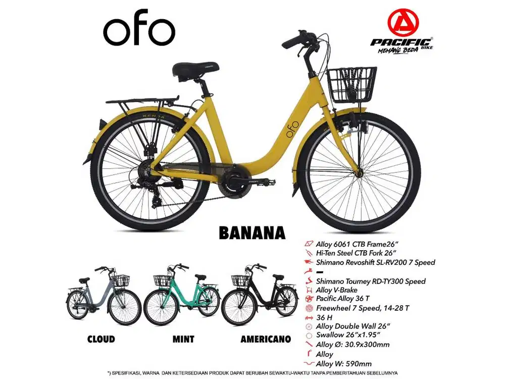 Sepeda CTB Pacific OFO 7 Speed 26 inch