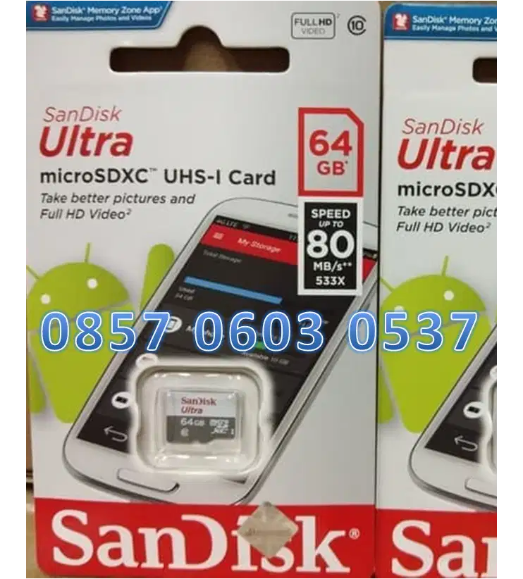 Memori MicroSD Sandisk - 64 Gb Original - Bergaransi - Micro-SD
