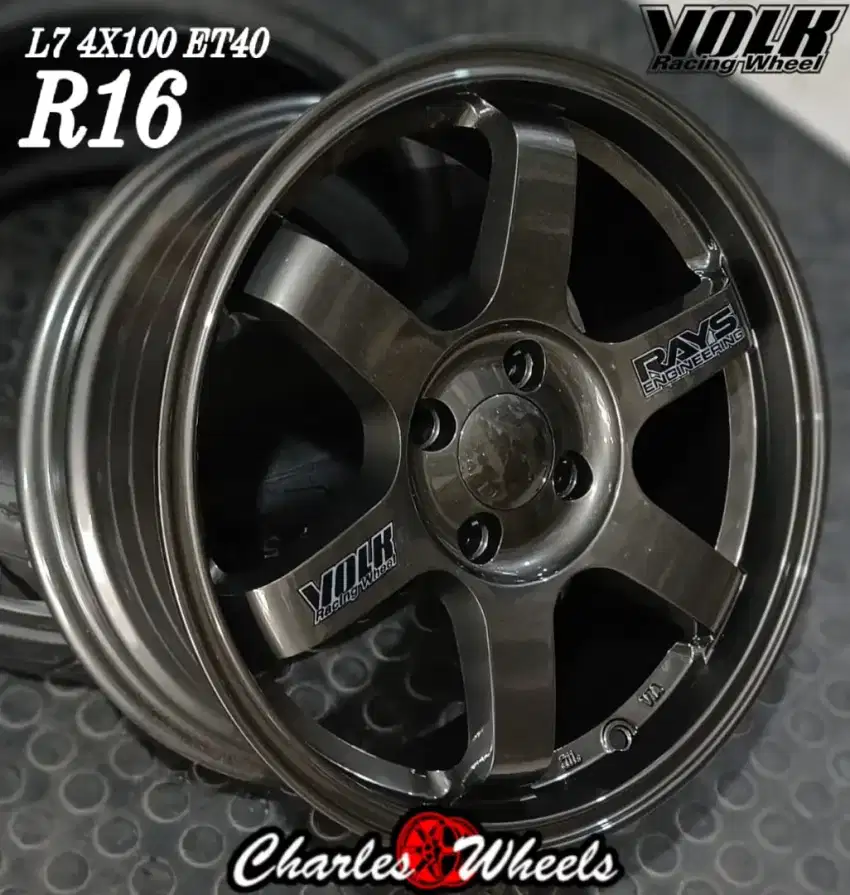 Jual velg mobil rep te37 r16 4x100 gunmat mobilio city dll