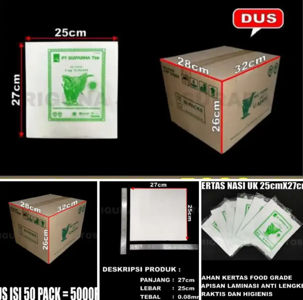 Kertas Nasi Cap Gajah (1 Dus)