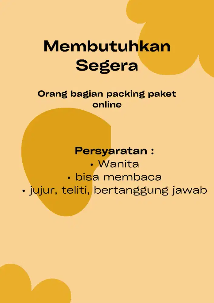 Di cari loker bagian packing paket online