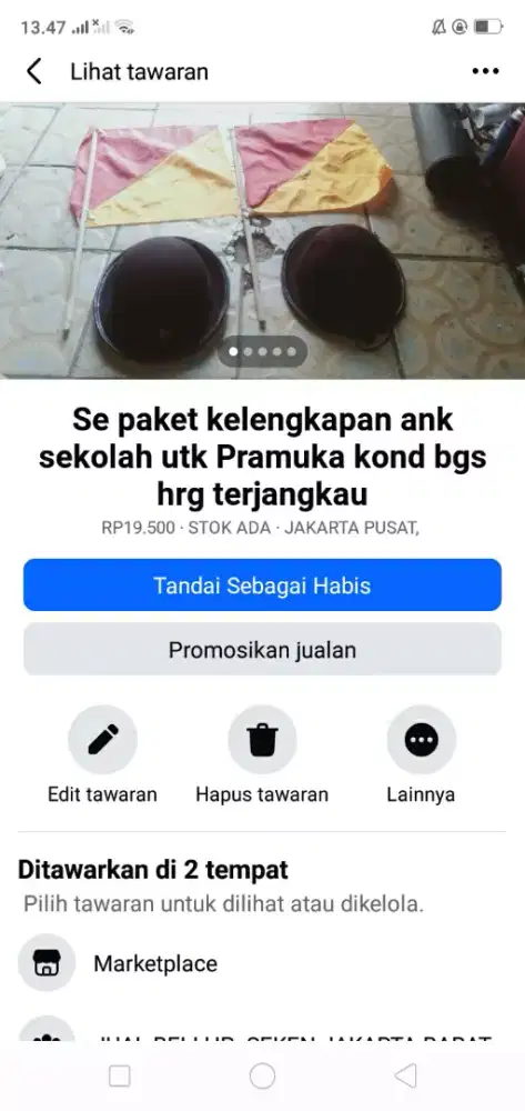 Se paket kelengkapan utk ank sklh Pramuka kond spt baru murah sj cpt