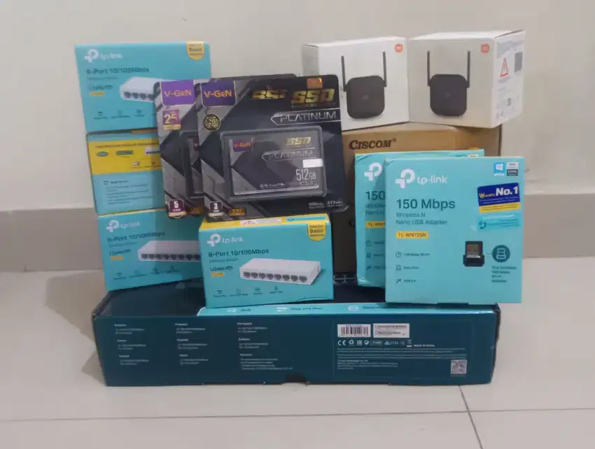 PAKET BUNDLING SSD, SWITCH, XIAOMI EXTENDER, TP-LINK, ADAPTER POE