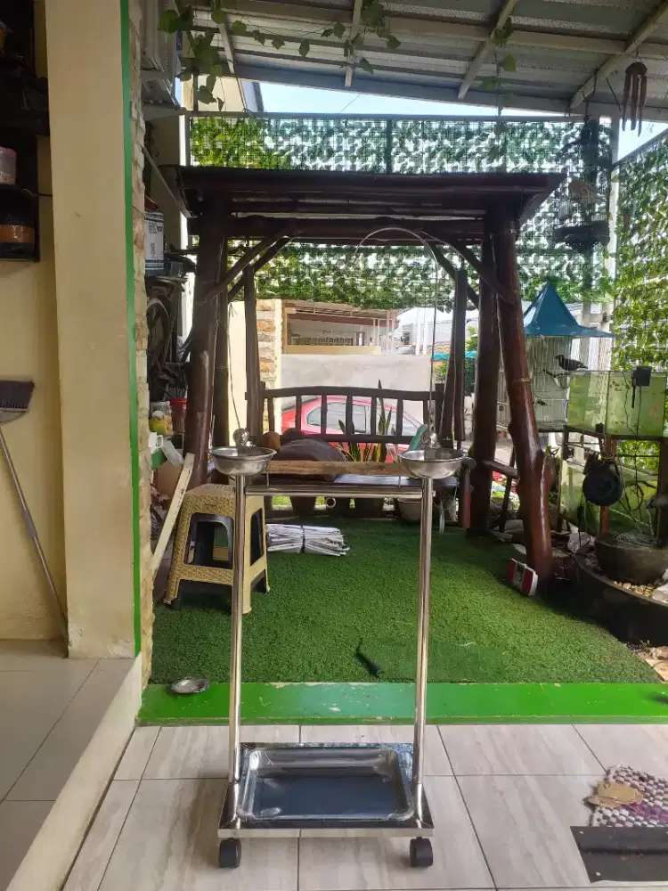 (COD) Tangkringan Stainless Steel Burung Parrot