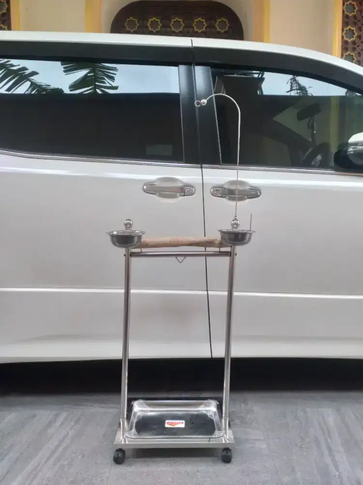(READY) Tangkringan Stainless Steel Burung Parrot