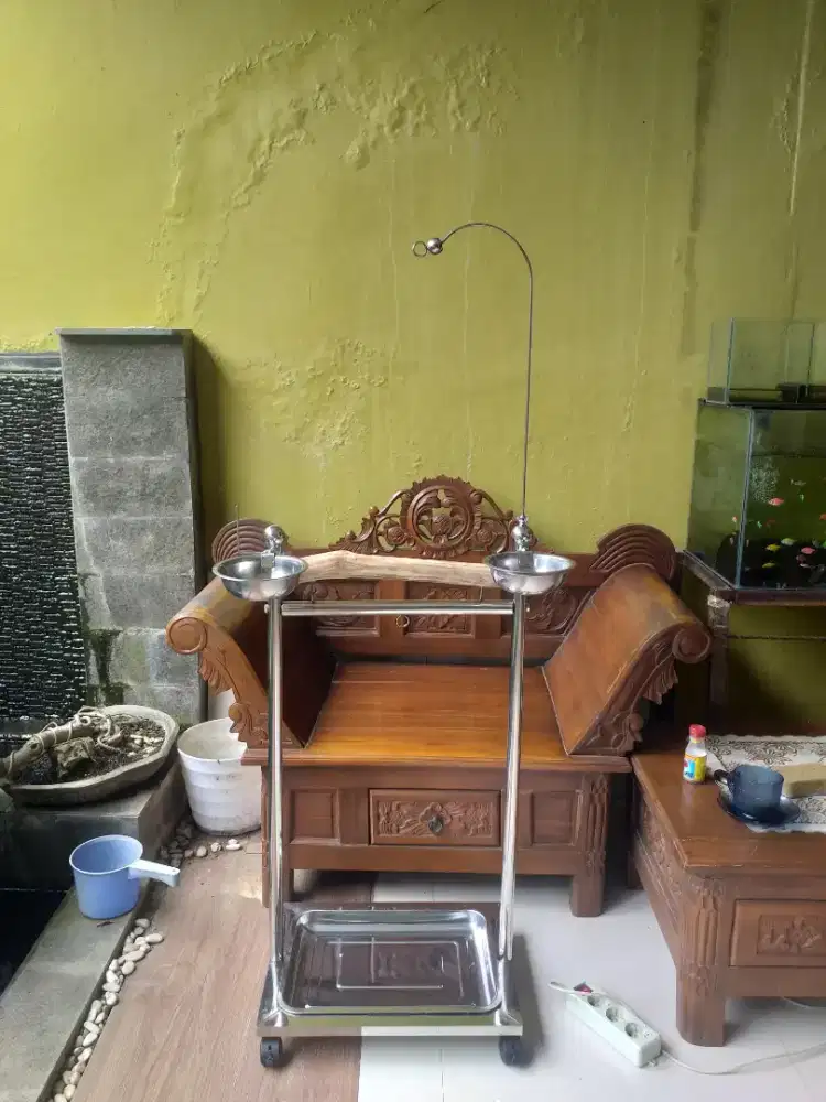 (DIRECT DELIVERY) Tangkringan Stainless Steel Burung Parrot