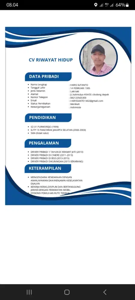 mencari pekerjaan sebagai driver