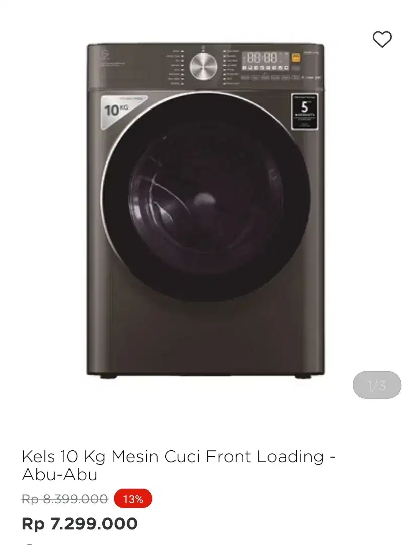 MESIN CUCI KELS FRONT LOADING 10KG