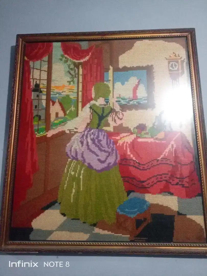 Lukisan asli rajutan/sulaman
