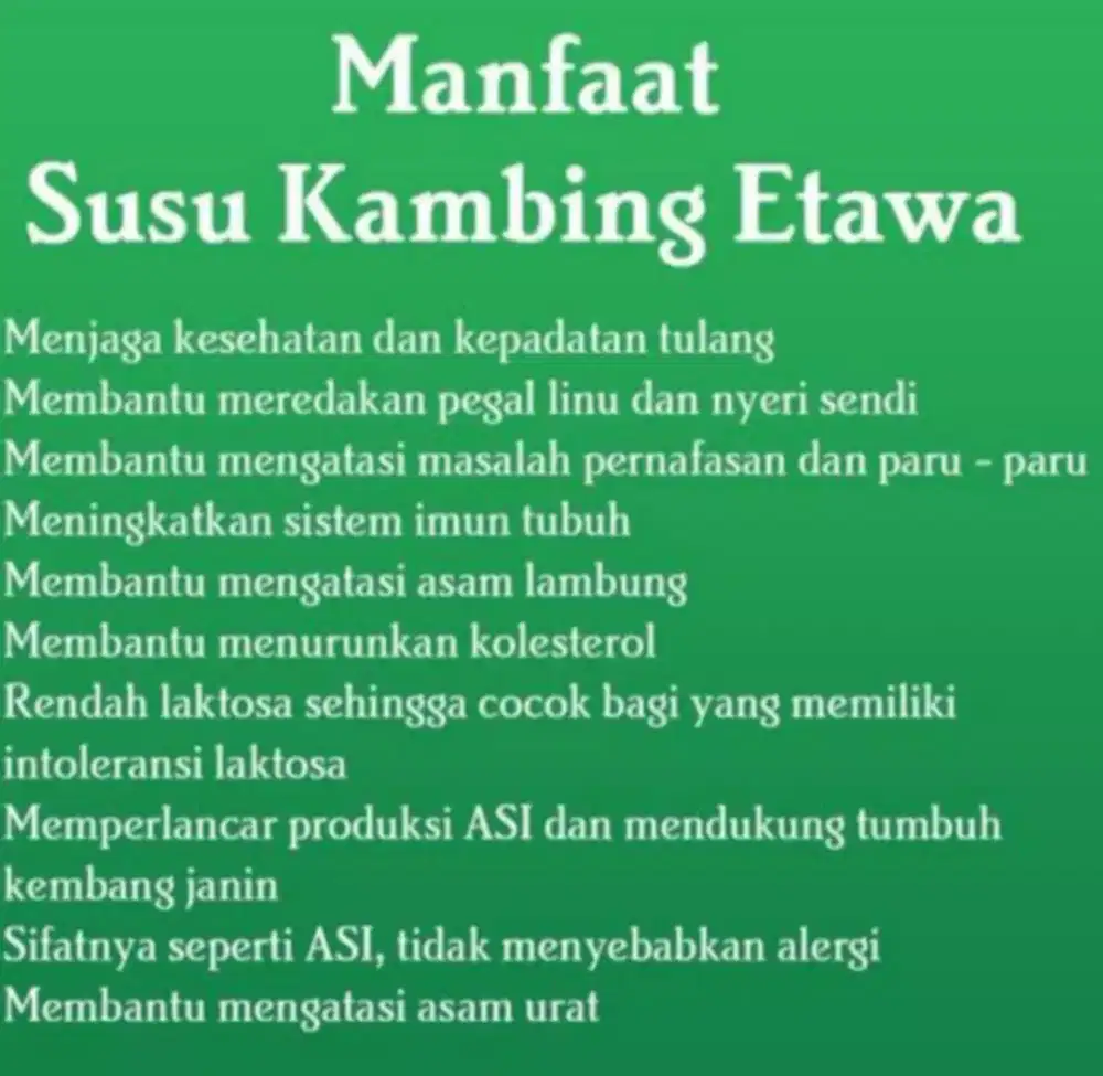 Susu kambing etawa bubuk sedikit/rendah gula