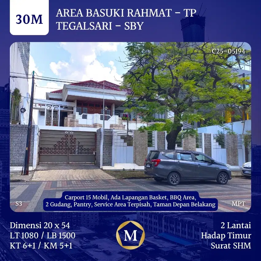 JUAL RUMAH AREA BASUKI RAHMAT DKT TUNJUNGAN PLAZA TP SHM MEWAH 2 LT