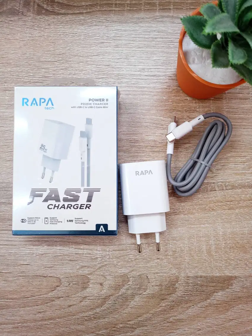 RAPAtech POWER II PD25W Charger with USB C to USB C Cable 65 W CH1073