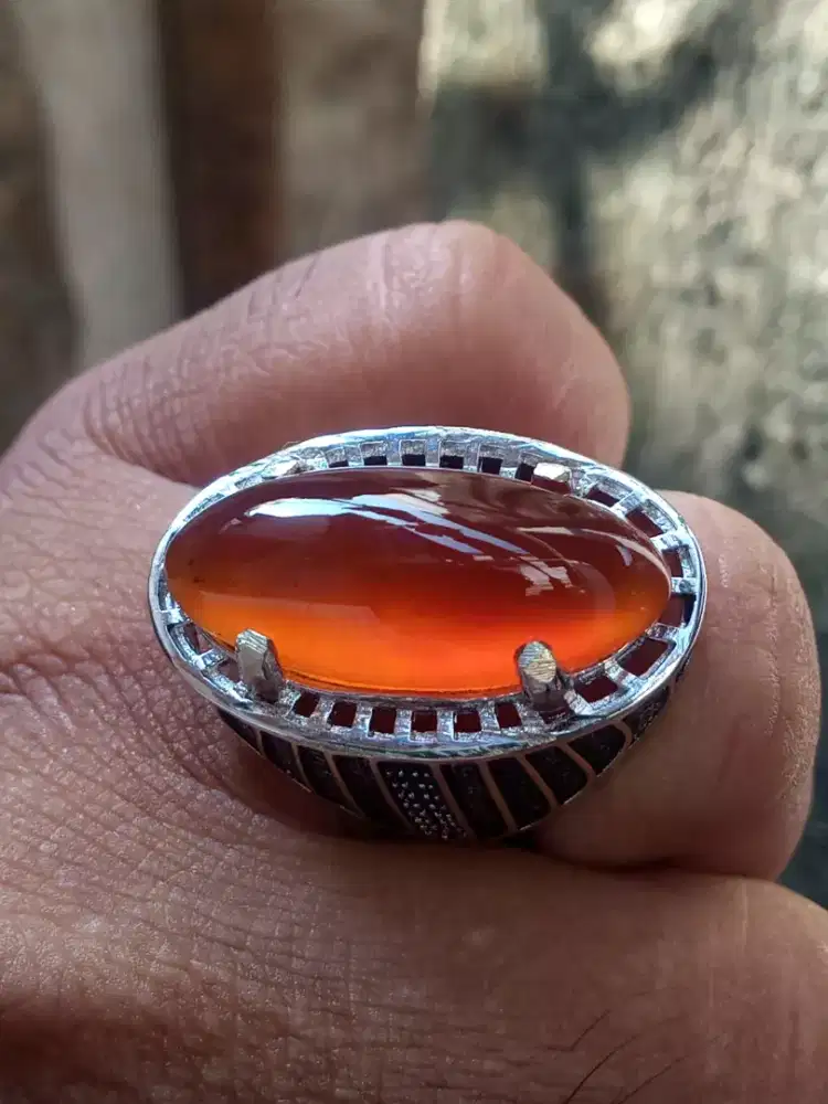 Cincin Natural Kristal Red Carnelian