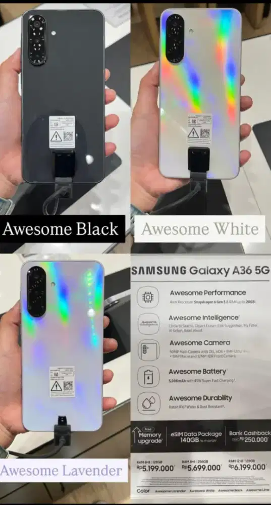 Cicilan tanpa kartu kredit samsung A36 100% garansi resmi