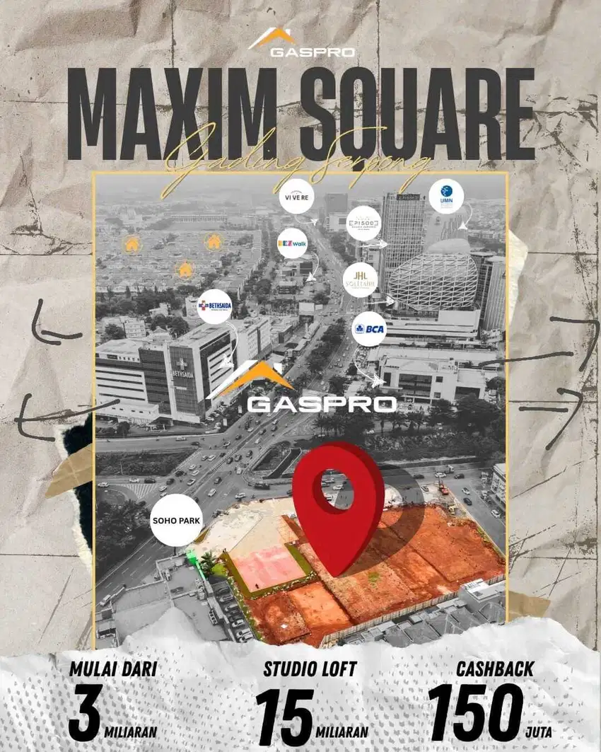 Ruko MAXIM GADING SERPONG by PARAMOUNT LAND Last unit NUP Sekarang 3lt