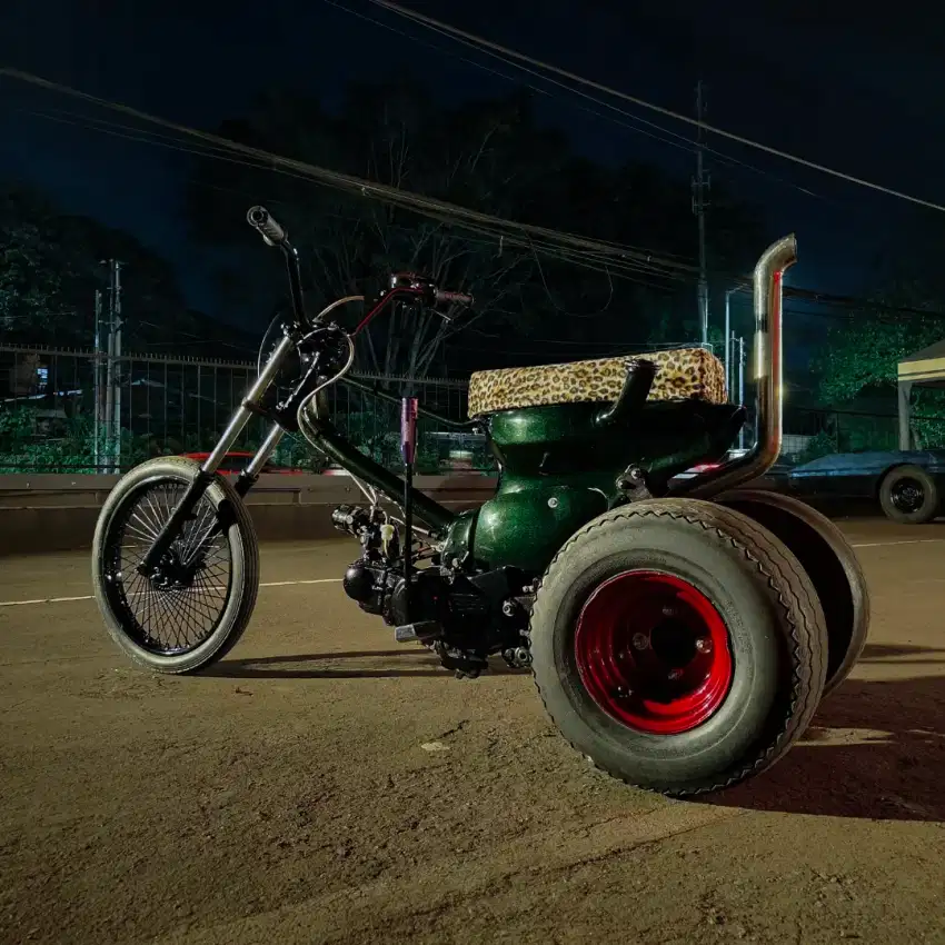 MOTOR CUSTOM MODIF CHOPPER CHOPPY CUB TRIKE 3 RODA MULUS DAN RARE
