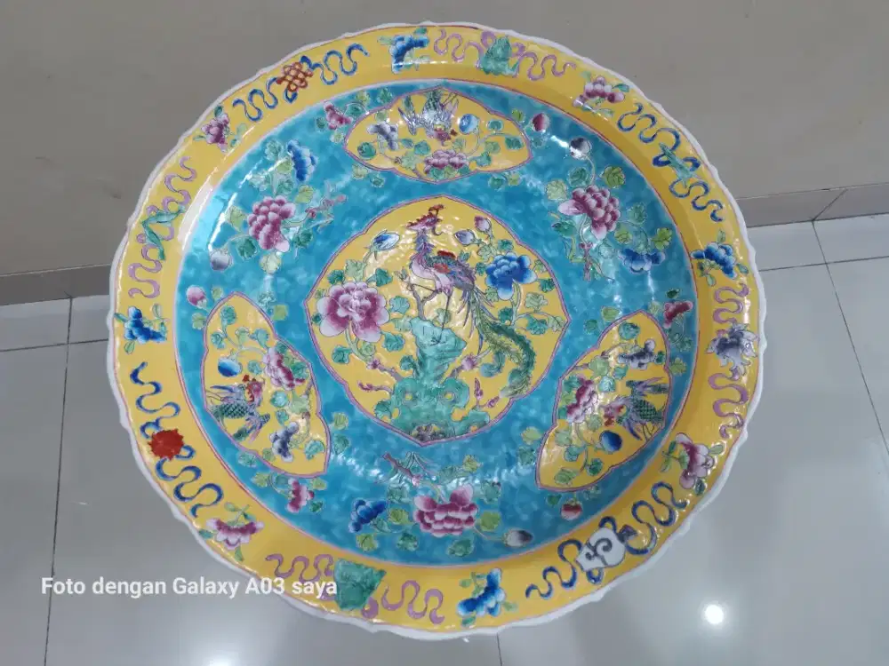 Piring keramik cina nyonyawer gambar 2 muka diamtr 45cm