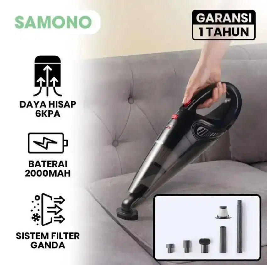 SAMONO Wireless Vacuum Cleaner SW-VC06 Garansi Resmi 1 tahun Black