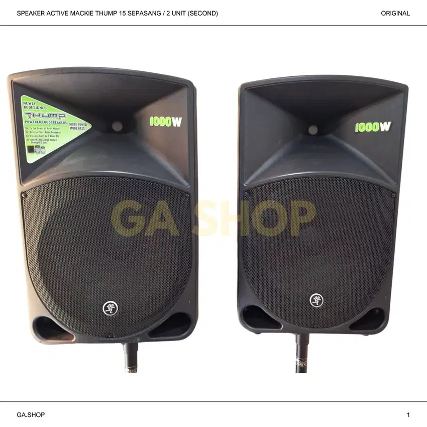 SPEAKER AKTIF MACKIE THUMP 15 ORI SECOND