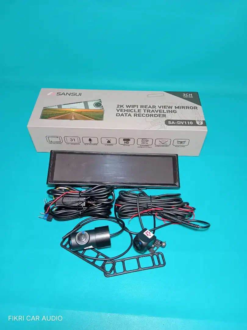 DVR Spion SANSUI SA-DV110 GEN2 3CH CAR DVR 2K Wifi Rear View Mirror