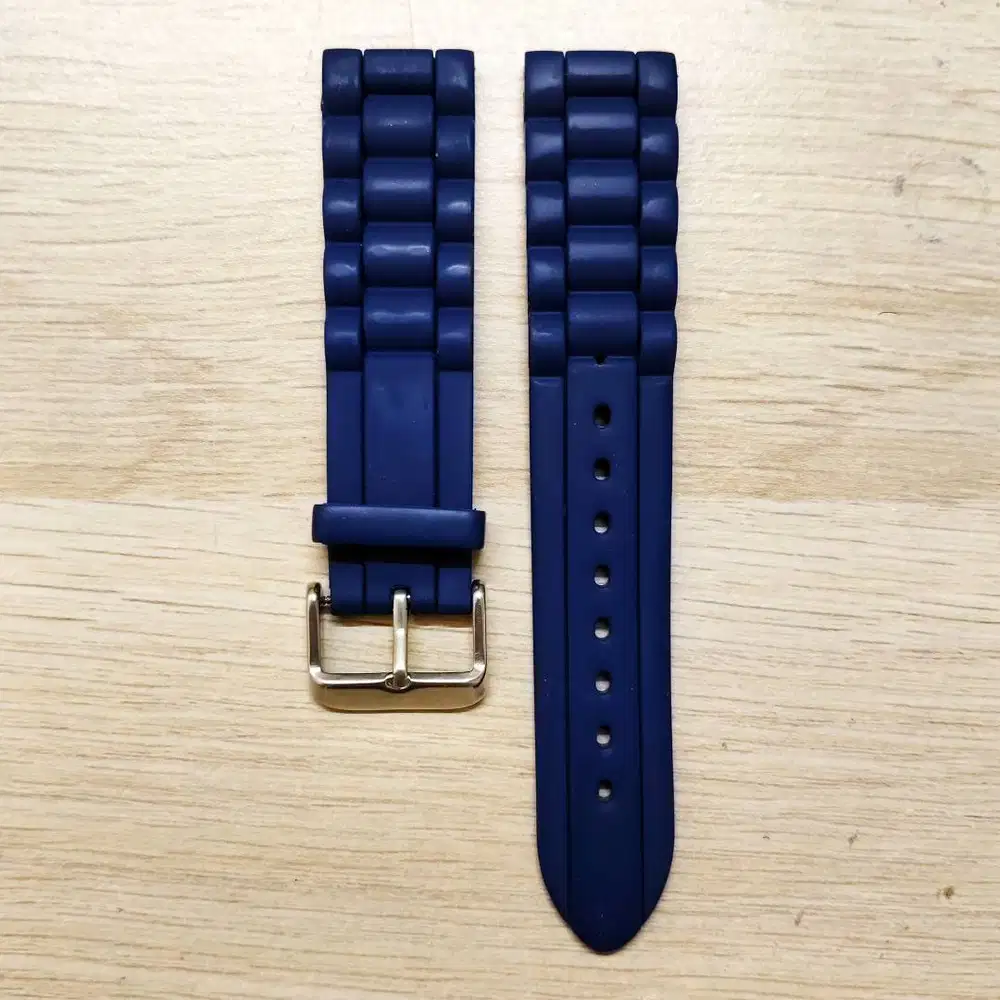 Strap Tali Jam Rubber Silicone Chain Bracelet Navy Blue