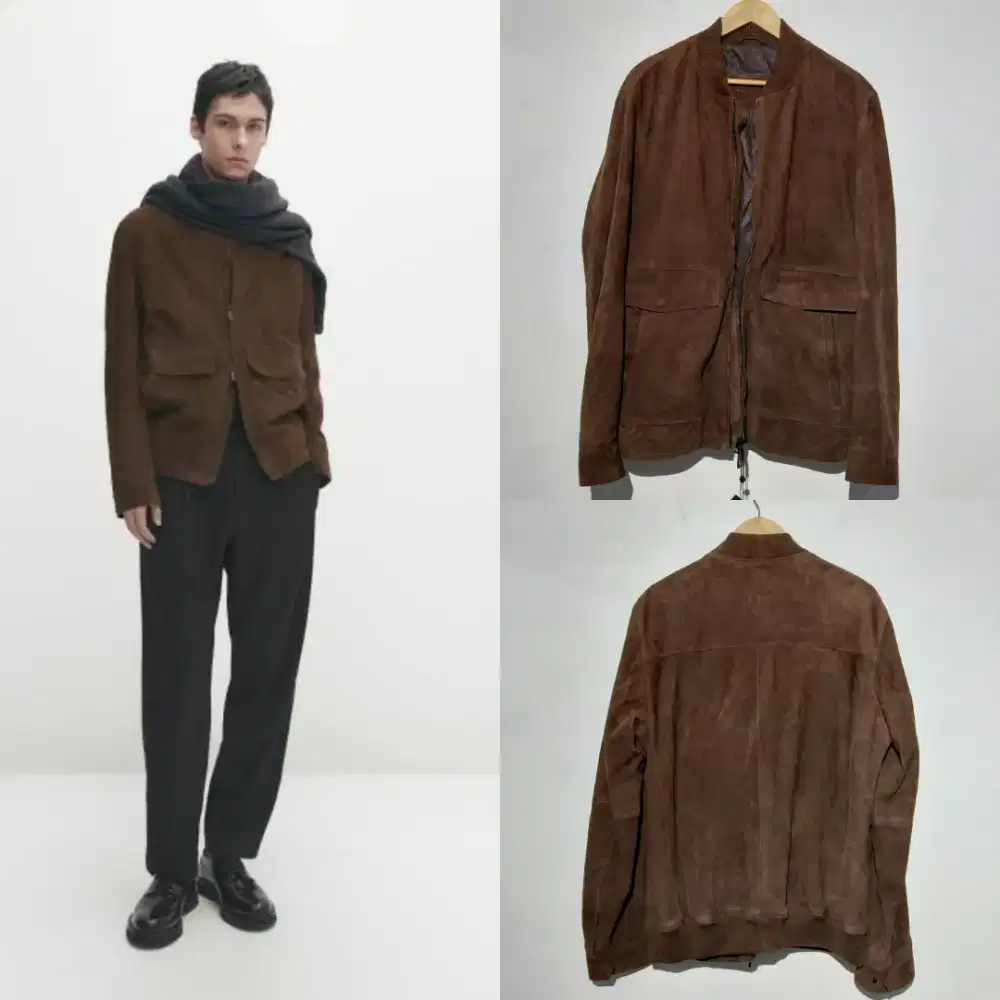 MASSIMO DUTTI JAKET SUEDE LEATHER BROWN BARU ASLI ORIGINAL